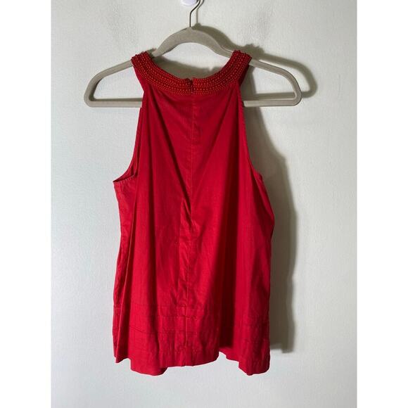 Michael Kors Red Beaded Tank Sz M - Picture 2 of 3